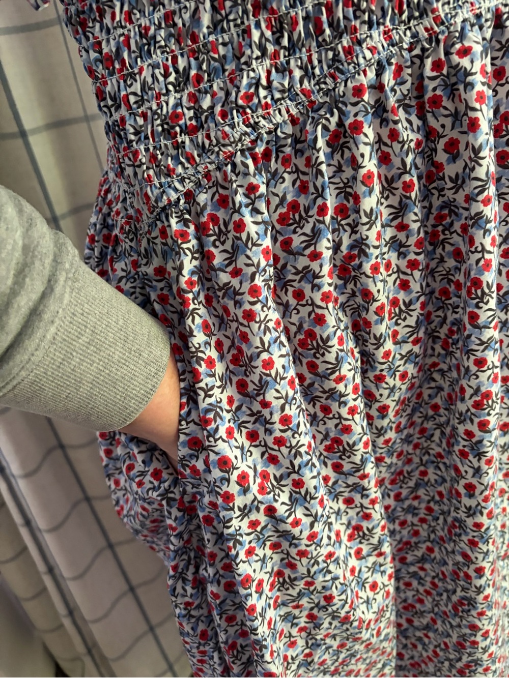 J. Crew Meadow Poppy Flower Cotton Poplin  Puff Sleeve Midi Dress - Picture 5 of 16